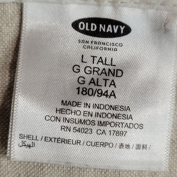 Old Navy Trouser Pants 100% Linen Womens L Beige 4 Pockets Straight Leg 36x33 - Picture 8 of 11